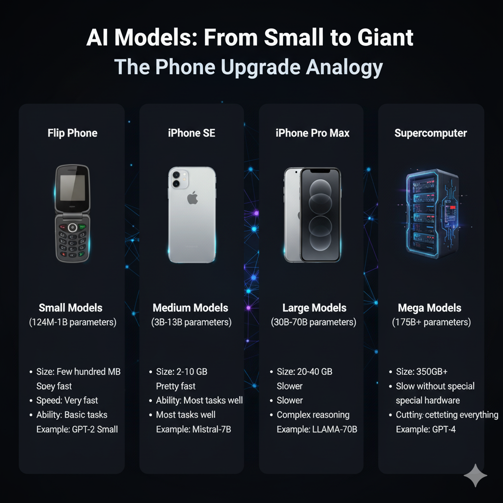 AI Model Sizes: From Small to Giant